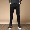 Männer Hosen Männer Winter Fleece Warme Cord Männer Business Mode Slim Fit Stretch Verdicken Grau Grün Flusen Casual Hosen