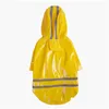 Vêtements pour chiens Vêtements pour animaux de compagnie Chiots d'extérieur Manteau de pluie S-XL Veste imperméable à capuche imperméable PU réfléchissant pour chiens chats Appa Drop Deli Dhrv2