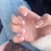 Faux ongles 24 pièces presse sur court Vaveah forme carrée fausse colle française blanche