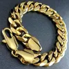 Charm-Armbänder Herrenschmuck Domineering 8 Zoll Edelstahl Curb Cuban Link Chain Armbänder für Männer Frauen Hip-Hop Punk Partyschmuck 231121