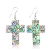 Dangle Boucles D'oreilles 1 pcs Bijoux De Mode Naturel Abalone Shell Cruciforme Boucles D'oreilles Femmes Charme Affichage Accessoires Crochet Memorial Day Cadeaux