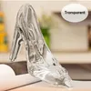 Decorative Objects Figurines crystal shoe Glass Birthday Gift Home Decor High Heeled Shoes Wedding Figurines Miniatures Ornament 231122