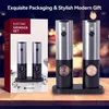 Mills Rechargeable Electric Salt And Pepper Grinder Set With Charging Base Stainless Steel Automatic Salt Spice Grinder Pepper Mill 230422