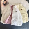 Women's Trench Coats Cute Embroidery Parkas Coat Women Winter Korean Fashion Thick Loose Warm Jacket Double Sided Design Pink Student