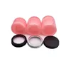 100 150 200 250 ml Plastic Jars Pink Pet Cosmetic Jar Storage Burs Rund flaska med fönsteraluminiumlock för grädde mask RKHKW