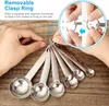 Measuring Tools Stainless Steel Measuring Spoons Cups Set Spoons Measuring Tools with Bonus Leveler Etched Markings Kitchen Gadgets 230422