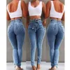 Jeans pour femmes Taille haute Femme pour femmes Y2K Slim Stretch Denim Bodycon Tassel Ceinture Bandage Skinny Push Up Femme Ropa Mujer marque en gros