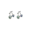 Stud Earrings Fashion Authentic 925 Sterling Silver Colorful Crystal Cherry Shaped Temperament Jewelry For Women Wholesale