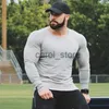 Men's T-Shirts Cotton Long Sleeve Shirt Men Casual Skinny T-shirt Gym Fitness Bodybuilding Workout Tee Tops Male Crossfit Run Training Clothing J231121
