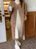 Women's Fur Faux Fur Autumn Winter Teddy Long Coat Women Long Sleeve Korean Loose Ladies Jackets Casual Modis Woman Jackets Coats Manteau Femme 231121