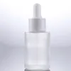 30 ml Glas-Parfümflaschen für ätherische Öle, Flüssigreagenz, Pipette, Tropfflasche, flache Schulter, zylindrische Flasche, klar/matt/bernsteinfarben Huloq