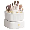 Boîtes de rangement pour cosmétiques de bureau, porte-brosse de maquillage rotatif à 360 degrés, organisateur avec tiroir pour coiffeuse