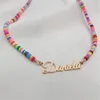 Pendant Necklaces Custom Random Rainbow Chain Name Necklace Jewelry Stainless Steel Personalized Baby Nameplate Women Girl Gifts 231122