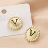 Diamond Stud Earring Designer Jewelry for Women Letter V Earrings Classic Men Earings Wedding Designers Accessories