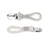 Geflochtene Baumwollschlaufe Handtuchringe Clip mit Metallklemme Mehrzweck-Kleiderbügel für Zuhause Badezimmer Küche Home Aufbewahrungsordner tt0422