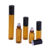 3 ml 5 ml amberkleurige glazen roll-on fles reis etherische olie parfumfles met roestvrijstalen ballen Bqbdo