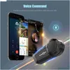 Motorfiets Intercom Walkie Talkie Dconn Ky Pro Bluetooth 5.0 Helm Headset 6 Rijders Groep Praten Fm Radio Waterdicht 1000M Interph Dhxlj