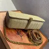 أكياس مصممة سلاسل الكتف حقيبة WOC قش حقيبة يد حقيقية مستطيلات Raffia Straw Stassal أكياس رفرف Lady Clutch Bag Women Bag Crossbody Bags Tot Tot