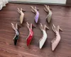 2023-Fashion V G Women Pumps High Sandals Sapatos Designer Casual Counto de ouro cravejado Spikes Slingback Sapatos de salto alto 6/8/10cm