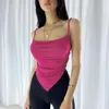 Dames tanktop roze-rood casual all-go met een borsthalter U-kraag tip zoom vest top zwart sexy