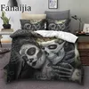 Fanaijia Sugar Skull Pedding Sets King Beauty Kiss Duvet Cover Zestaw łóżka Czarne nadruk Czarne łóżka łóżka Królowa Rozmiar Zapasy 2106153032