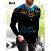 Men's T-Shirts 2023 Halloween Men's Long sleeved T-shirts Autumn and Winter New Loose Size 3D Digital Printing Tops Street Designer Clothing T231122