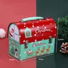 Cadeau Wrap StobagChristmas Candy Emballage Tin Box Party Décoration Cookies Chocolat Fournitures Tirelire Enfants Faveurs avec poignée 231121