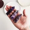 能力Quartz Pillar Dream Amethyst Crystal Tower Arts Mineral HealingWands Reiki Natural Six-Sided Energy Stone Transport G Akbj