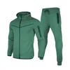 Men's Tracksuits Phechion Spring And Autumn Sports Leisure Suit Coat Trousers Hooded Zipper Line M01