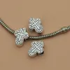 50 Stück Legierung Kreuz Spacer Perlen für Schmuckherstellung, großes Loch 4,5 mm Erkenntnisse Armband DIY Zubehör A-847