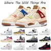 Authentieke Heren Dames Jumpman 4s Basketbalschoenen 4 Cement Zwarte kat Cactus jack Militaire Thunder Shimmer Guava lce Where The Wild Things Are