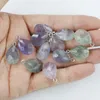 Colares de pingente de pedra natural gota de água fluorite facetada requintado colar reiki encantos diy jóias fazendo acessórios atacado 10pcs