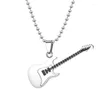 Chains Music Guitar Pendant Couple Necklace Large Fashion Women's Long Necklaces 2023 Modian In The Goth Kpop Man