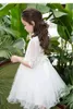 Sukienki dla dziewczynek urodziny białe dziewczyny sukienka na pół rękawu kwiat vestido na imprezowe ubrania ślubne 3 4 6 8 10 12 lat RKF174009