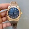 Mens Relógios Mecânicos Automáticos U1f Fábrica Rosa Ouro Azul Dial Estilo Clássico 41mm Aço Inoxidável Transparente Relógios de Pulso Safira Com Caixa Original