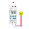 TIMERS DIN RAIL 4 دبابيس جهد الجهد الموقت الرقمي الموقت 220V 110V 24V 12V 5V ترحيل الساعة الإلكترونية مع بطارية قابلة للاستبدال 230422