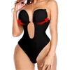 Shapers Femmes Full Body Shaper Dos Nu U Plunge String Bodys Taille Formateur Corset Mariage Sous-Vêtements Rembourré Push Up Soutien-Gorge À Armatures