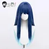 Fontes de festa anime oshi no ko peruca cosplay kurokawa akane hsiu 35-70cm cinza roxo gradiente longo cabelo curto sintético