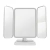 Kompaktowe lustra Trifold Makeup Mirror LED LED LED Dorm Sos Sosowa lustro Zapal światło wypełniające inteligentne komplementarne lustro makijażu Tri 231122