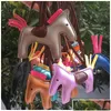 sleutelhangers lanyards sleutelhangers lanyards ontwerper 16 kleuren mode paard dier sleutelhanger pu leer hoge cartoon decoratie voor portemonnee Dhkbc
