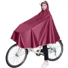 Raincoats bicicleta capa de chuva único poncho 3xl homens e mulheres espessadas oxford pano adulto estudante equitação uma peça