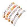 Filo di 5 pezzi Set di argilla morbida Bracciale fatto a mano Catena a maglie da polso bohémien Spiagge estive Gioielli a mano 57BD