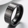 Rings de cluster Ringos de cano de 8 mm de 8 mm de titânio anel de aço taoísta brilho dourado incantamento amuleto sinete band budasismo religioso