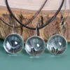 Ожерелья с подвесками из натурального одуванчика, прозрачная смола, стеклянный шар, ожерелье, лес, простые ювелирные изделия для женщин, модные подарки ручной работы, сделай сам