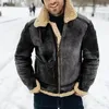 Erkekler deri sahte deri erkek ceket kalınlaşmış sıcak sahte deri sıcak ceket büyük yaka tezgahı renk Avrupa Amerikan süet kürk ceket 231122
