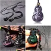 Pendant Necklaces Pendant Necklaces Natural Rainbow Eyes Obsidian Stone Colorf Original Necklace Fashion Jewelry Women Men With Beads Dhkaz