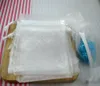 Organza Gift Bags 흰색, 7 x 8.5cm / 4 인치, 드로 스트링. 100 개 PKG 당 판매 (003583)