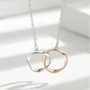 Chains Couple Rose Gold Pendants 925 Sterling Silver Original Necklace For Women Men Double Link Luxury Jewelry Christmas Gifts Sale