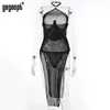 Casual Dresses Gagaopt Gothic Sensual Corset Nightdress Transparent Long Dress Sheer Sleeveless Lace Babydoll See Through Fantasy Sexy Porn