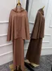 Ethnische Kleidung Ramadan Khimar Abaya Dubai Kaftan muslimische Sets Kleid Türkei Abayas zum Gebet Islam Frauen Robe Kimono Femme Musulmane